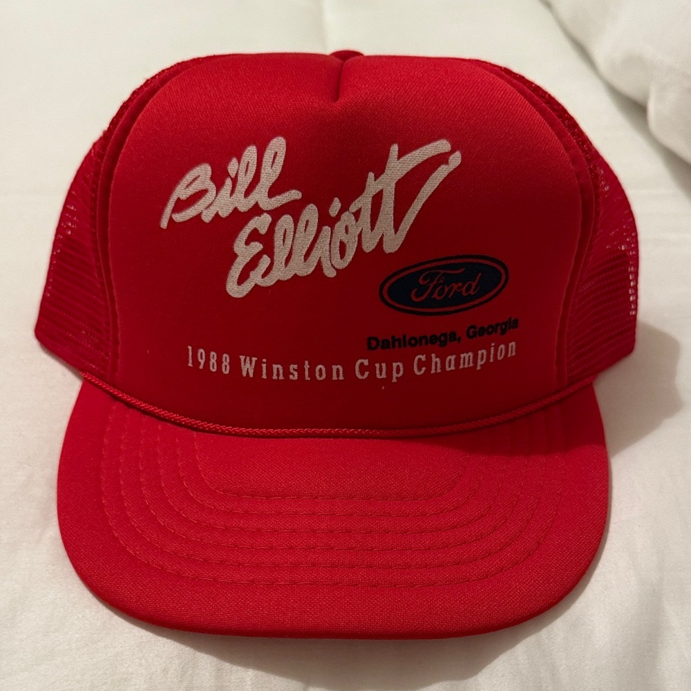 Ford Red Bill Elliott Champion Trucker Hat - Never Been Worn